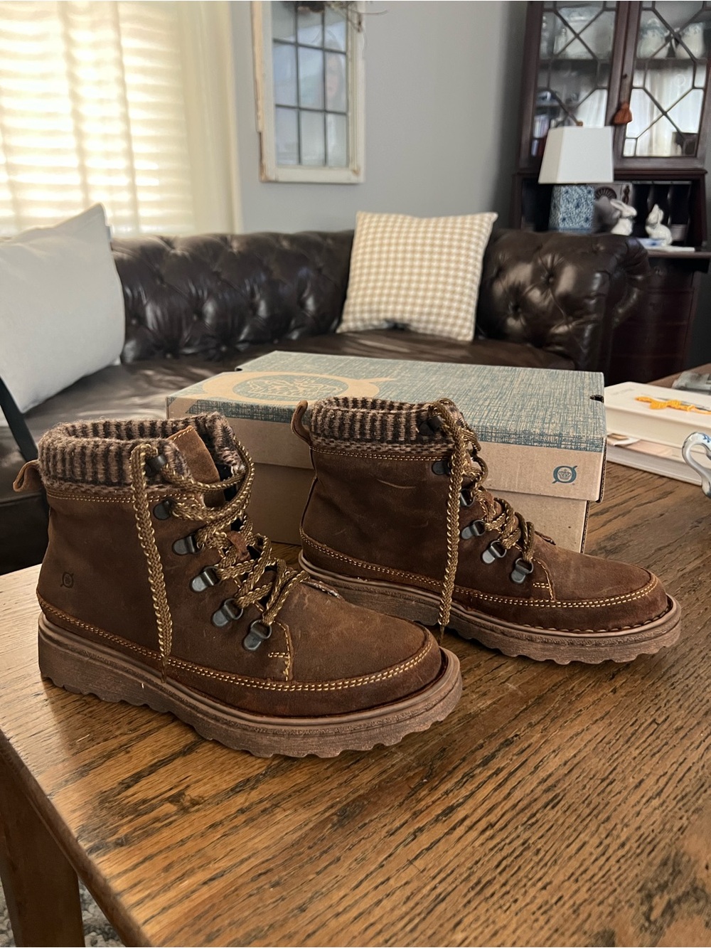 Born Women’s Brown Suede Lace-Up Ankle Boots - Picture 11 of 11